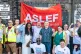 Aslef General Secretary Mick Whelan (centre) and Labour MPs 