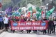 People protesting outside Maritime House, in Dover, after P&