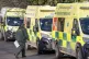 
Ambulance workers outside Longley Ambulance Station in She