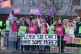 Teachers on the picket line outside Falkirk High School in S