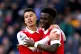 Gabriel Martinelli (left) with team-mate Arsenal's Bukayo Sa