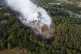 Firefighters responding to a large wildfire