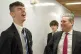 Labour leader Sir Keir Starmer with students during a visit 