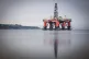 An oil rig anchored in the Cromarty Firth, Invergordon
