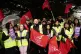 Security guard members of the Unite union on the picket line