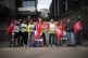 Members of the drivers' union Aslef on the picket line at Eu