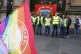 Members of the drivers' union Aslef on the picket line outsi