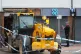 The scene outside a Co-op store in Barnham, West Sussex. A m