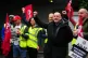 Aslef general secretary Mick Whelan on a picket line at Eust