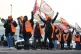 Members of the GMB union on the picket line outside the Amaz
