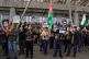 Pro-Palestinian protesters take part in a demonstration outs