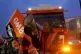 Amazon staff members on a GMB union picket line outside the 