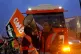 Amazon staff members on a GMB union picket line outside the 