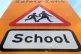 A general view of a school safety zone sign, January 3, 2021