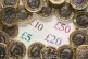 UK five pound, ten pound, twenty pound and fifty pound notes
