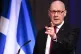 First Minister John Swinney giving a speech at Playfair Libr