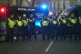Police cordon at a national march for Palestine in central L