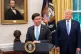 Former Defence Secretary Mark Esper (left) claims that Trump