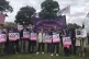 UCU General secretary Jo Grady (centre) with protesting staf