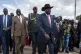South Sudanese President Salva Kiir (in stetson) returns fro