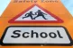 A general view of a school safety zone sign, January 3, 2021