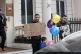 Sayed Ahmed Alwadaei and his family protest outside the Bahr