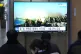 A TV screen shows a file image of North Korea's military exe