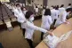 Medical professors queue to submit their resignations during
