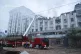 Rescuers work on the scene of a building damaged after a Rus