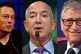 US Billionaires Elon Musk, Jeff Bezos and Bill Gates