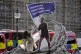  A depiction of Mark Zuckerberg is erected outside parliamen