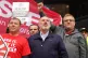 Aslef general secretary Mick Whelan (centre) on a picket lin
