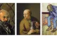 (Lto R) Self-portrait with olive green wallpaper, by Paul C�