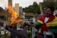 A demonstrator sets fire to an effigy of Bolivia’s Preside