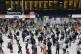 Commuters at Waterloo Station in London