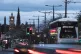 A bus in traffic in Edinburgh