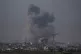 Smoke rises following an Israeli bombardment in the Gaza Str
