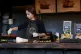 A woman working in a coffee shop