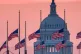 US flags fly at half-mast outside the Capitol, Washington DC