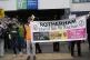 Pro-immigration supporters outside the Holiday Inn Express i