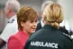 Scottish First Minister Nicola Sturgeon with ambulance worke