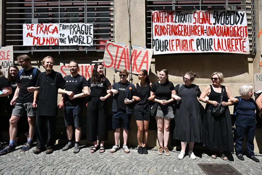 Czech public broadcasters stage warning strike over plans to change funding