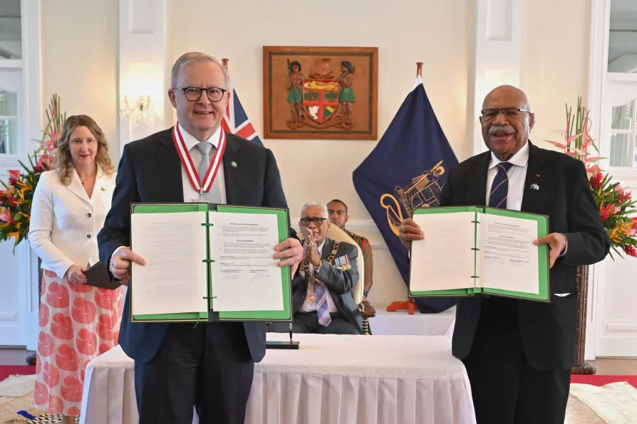 Australia signs new military pact with Fiji as Pacific alliances spread