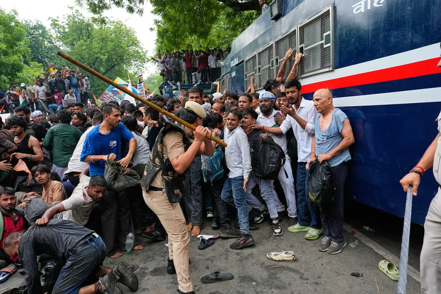 Indian authorities clampdown on Cockroach Party protesters